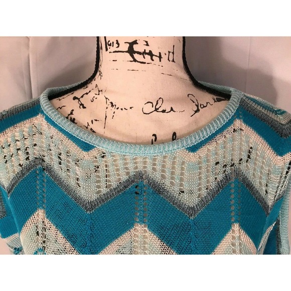 Romeo & Juliet Couture Woman's Crew Neck Cap Sleeve Knitted Shirt Sz M - Picture 5 of 8